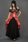 Victorian gothic maxi skirt in red satin