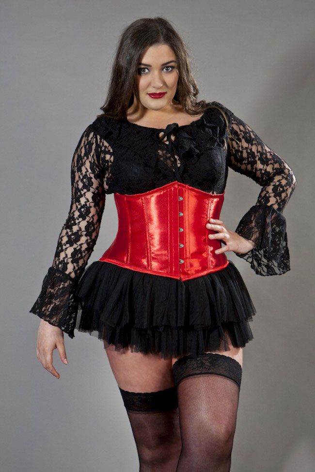 Red Plus Size Waist Training Corset, Candy